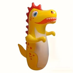 Durable Colorful 1pc Inflatable Boxing Bag Childrens Vertical Non-Falling Dinosaur Toy PVC Pink/Green/Yellow for Sports and Fun