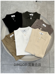 Áo Thun Nam Cổ Polo Tay Ngắn Dệt Kim Mùa Xuân Hè Rộng Rãi Thời Trang Thường Ngày Chất Liệu Polyester Và Viscose