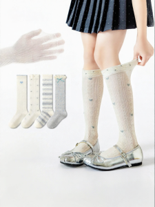 Usbettas | Girls Lace Princess Long Tube Summer Thin Socks S
