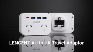 LENCENT AU to UK Plug Adaptor Power Plug Adapter with 2 Outlets 4 USB Charger Travel for AU to Singapore Malaysia Ireland England Scotland Kenya Dubai London British Qatar Irish Hong Kong Fuse Converter Adaptor Type G