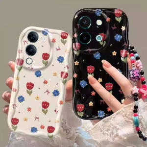 Phone Case VIVO Y04s Y04 Y29t Y29s Y29 Y39 Y03 Y03t Y18 Y28 Y28s 5G 4G with Trendy Butterfly Painted Bead Bracelet Casing Lens Protection Silicone Soft Back Cover