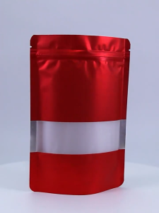 100pcs Colorful stand up pouch window-opening bag with aluminum foil inner liner snack packaging bag