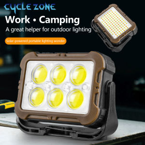 Solar Charging Work Light 360° Rotatable Flood Light Portable Tent Camping Lamp Outdoor Fishing Emergency Work Lamp with Hook