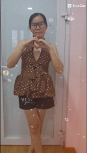 ÁO YẾM BÍ NGÔ LƯNG BO CHUN XINH Nữ 603 Kiểu Phối Nơ Có Mút Ngực Họa Tiết Xinh Vải Gió Đẹp Cao Cấp Đi Chơi Du lịch Biển