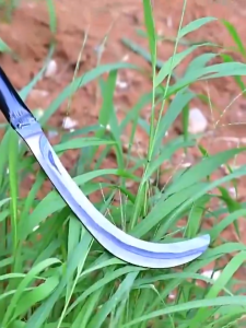 Agricultural Weeding Grass Sickle Long Handle 60cm For Gardening Banana Betel Nut Harvest weed cutter manganese steel for rice harvesting