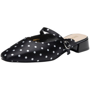 DUSTO | Coarse Heel Dotted Slip-on Summer French Sandals