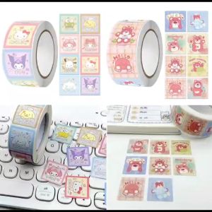 Stiker Kotak Gulung / Stiker Roll Motif Sanrio Isi 100 Stiker