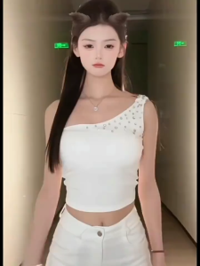 เสื้อกล้ามมุด สายด้านซ้าย เพชรไหล่เฉียงสุดฮอตฤดูร้อนผู้หญิงไทยสุดฮอตเสื้อกล้ามไหล่เดียวสุดเซ็กซี่เสื้อท่อนบนเล็กไม่ซ้ำใครสวยงาม