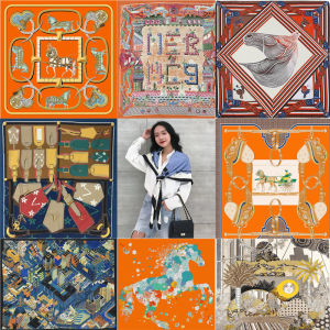 Fashionable 130cm Square Silk Scarf with Animals Print for Women Suitable for Spring Summer Winter Stylish Sunshade Accessory