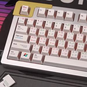 Minimalist White Programmer Keycaps Dye-Sub Triple Side Transparent PBT+PC Keycaps For MX 61/64/75/84/96 Mechanical Keyboard