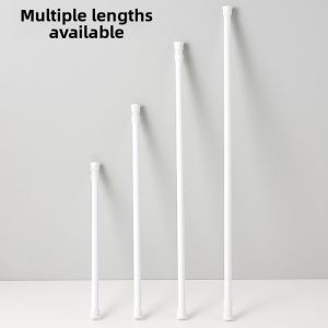 MEISITEKEKE | Telescopic No-Drill White Painted Curtain Rod