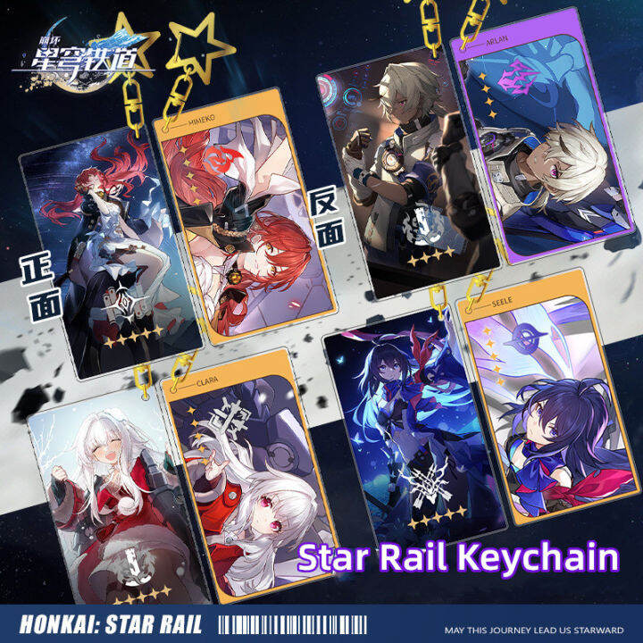 Honkai Star Rail Game Merch Double Sided Mezzanine Pattern Keychain Bronya March 7th Dan Heng 2723