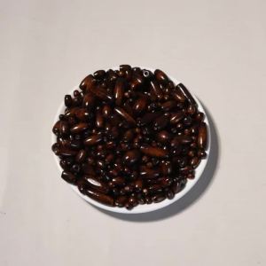 100-500pcs/lot Natural Oval Wooden Beads Dark Brown Baseball Shape Loose Spaced Wood Beads For DIY Handmade Bracelet Wholesale