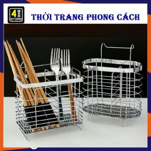 Kệ INOX Dán Tường Đựng Đũa Muỗng Có Lỗ Thoát Nước Cao Cấp - Ống Đựng Đũa Thìa INOX Treo Tường Gạch Men Không Cần Khoan Kệ Để Đồ Đa Năng - Ống INOX Đựng Muỗng Đũa