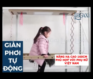 Sào Phơi Đồ Tự Động Giá Treo Quần Áo Có Quạt Sấy Khô Đèn LED Khử Trùng Tia Cực Tím Remote Gắn Trần Legaxi
