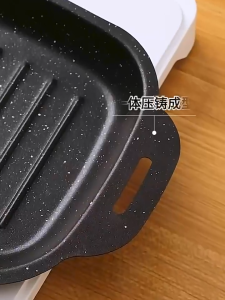 Non Stick Fish Grill Pan Outdoor Camping Griddle Picnic Wok Cookware Smokeless BBQ Pemanggang ikan
