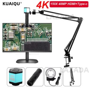 KUAIQU 4K 48MP 1080P HDMI USB อุตสาหกรรมอิเล็กทรอนิกส์ดิจิตอลกล้องจุลทรรศน์ห้องแล็บกล้อง Biological สเตอริโอ C-กล้องติดตั้งเครืองมือซ่อมโทรศัพท์