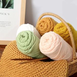 New 1Pcs/100g Cotton Select Yarn Light Worsted Thick Yarn For DIY Knitting Baby Wool Crochet Scarfcoat Sweater Weave Thread