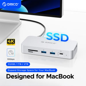 ORICO PSSD แท่นวางมือถือสร้างขึ้นสำหรับ Mac Series ในตัว SSD การขยายพอร์ตมัลติฟังก์ชั่นเข้าสู่ยุคใหม่ของประสิทธิภาพความจุมากการถ่ายโอนเร็ว10Gbps การถ่ายโอนความเร็วสูง PD100W การชาร์จอย่างรวดเร็ว