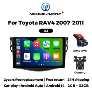 MEKEDE Android 14 Car Radio For Toyota RAV4 Rav 4 2005-2013 Wireless Carplay GPS Multimedia Player FM Audio Stereo DVD Head Unit