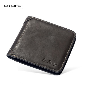 OTOHE Men Wallets Retro PU Short Wallet Business Wallets Coin Bag Zipper Clutch Wallets Multi-Card Position Wallets Nubuck Leather Wallet Travel Purses Coin Pouch ID Credit Cards Holders