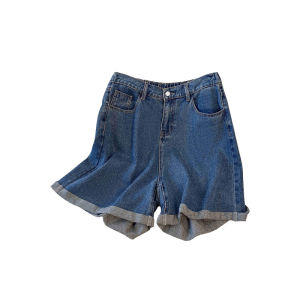 plus Size Womens Denim Shorts Summer Fashion High Waist Loose Fit Belly Covering Versatile plus Size Sister Stylish Shorts