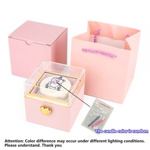Creative Bear Flip Ring Box Creative Surprise Jewelry Box Mini Cake Automatic Flip Ring Case for Girlfriend Gift Surprise Box
