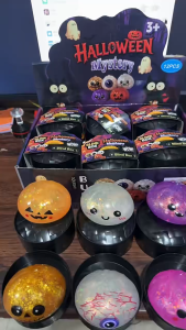 Buy1take3 Shiny Dumpling Slow-Rebound Squeezable Toy Halloween Theme Educational Toy Cute Expressions Stress Relief Safe Materials Halloween Gift Childrens Birthday Gift Holiday Souvenir