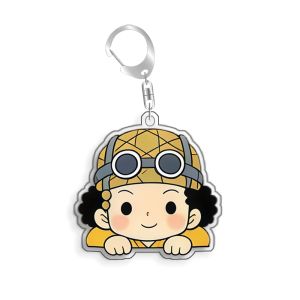 Bandai | Keychain OP OPTCG Card Shirahoshi Nico Robin Backpack Pendant Anime Game Fans Gift Recycled Acrylic Decoration Rare Card Toy