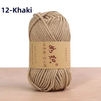 DIY Crochet Hat Bag Craft Cotton Linen Yarn 2mm