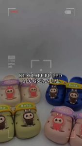 Age 1.5-6Yr Labubu LED Kids Clogs Sandals Size 18-29 Sandal Lampu Budak by Shoe Factory Malaysia