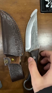 Dao Mông Cổ Dao Nhật Bản Tazaki Dao Thép Không Gỉ Thái Thịt Lọc Xương Dao Đi Rừng Dày 4mm Dài 21.5 cm Kèm Bao Da