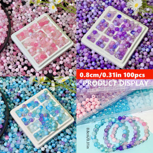 100pcs 8mm High-Quality Mixed Pink Blue Purple Acrylic Beads Mermaid Beads For DIY Cothing Making Clothing tailoring supplie