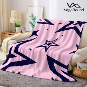Navy Star Flannel Blanket Warm Soft Halloween Christmas Decorative Couch Warm Cozy All-Season Gift