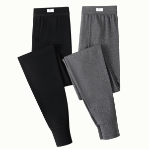 Pure Cotton Mens Autumn Thermal Pants Thin Base Layer Pants Warm Cotton Wool Pants All Cotton Lightweight Underpants Fleece Lined