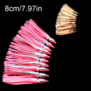 10 pcs gold-plated luminous squid soft bait 6cm-12cm high-quality soft rubber squid skirt sea fishing simulation bait
