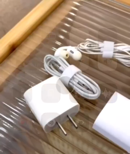 Hộp 5 ngăn lưu trữ cáp sạc tai nghe đựng đồ lặt vặt trong suốt có nắp đậy chống bụi cứng cáp 28.5x7.5x7cm