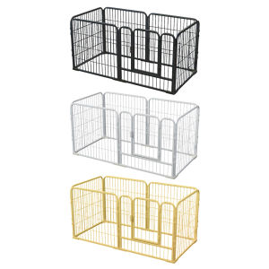 【New Arrival】 6 Panels Heavy Duty Dog Puppy Playpen Foldable Pet Playpen with Door Heavy Duty Dog Exercise Fence for Cat Puppy Rabbits