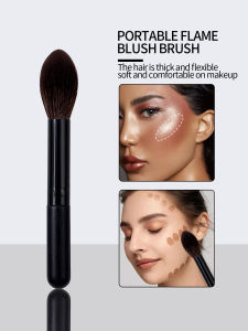 1pcs black flame brush multi-function powder blusher brush high gloss nose shadow brush super soft portable makeup brush tool