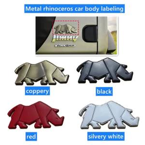 Car 3D three-dimensional rhino metal body labeling body scratch blocking label decoration car label suitable for Suzuki Jimny