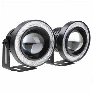 2pcs 3.5" 12V Universal COB Led Fog Light Car Angel Eyes DRL Driving Light Fog Lamp Fog Light Projector Car blue Angel Eyes Halo Ring DRL Lamp