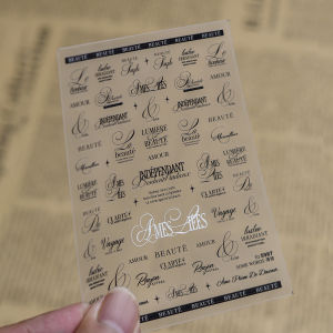 Thin and Tough Nail Sticker New Modern Minimalist Hand Account English Letter 3D Decoration Stickers For Nails Manicure Decals