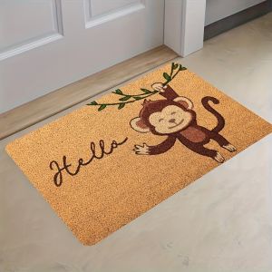 Thảm Hoạt Hình Hình Con Khỉ Bằng Vải Polyester Mềm Mại Dày Dặn - Chống Thấm Nước Chống Ăn Mòn Kháng Khuẩn Trang Trí Nhà Cửa Cho Phòng Tắm Phòng Ngủ Phòng Khách