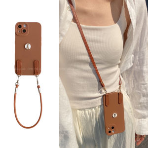Elegant Rabbit Crossbody Silicone Phone Case Full Cover Protection for iPhone 16 pro Max Apple 15 pro Handheld Lanyard 14/13 PM 12 New Simple High-End Feeling