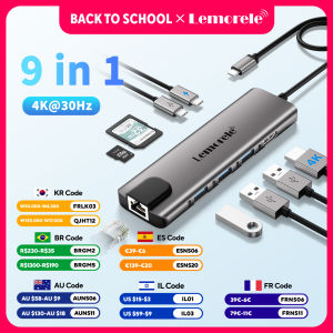 Lemorele | Lemorele Docking Station USB C HUB 4K 60Hz USB C to HDMI 1.4 RJ45 PD Adapter for Macbook iPad Pro Air M1 PC  USB C Splitter