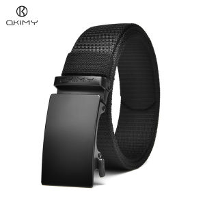 OKIMY Fashion Mens Belt Automatic Buckle Belt Breathable Nylon Belt Fashion Business Belt 120cm Scratch Resistant Belts Leisure Belt Gentlemen Belt Nice Waistband Durable Belt for Men
