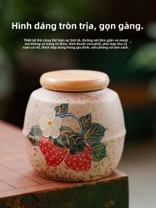 JISU | Lọ Lưu Trữ Trà Chống Bụi Chống Ẩm Mẫu Vẽ Tay Phong Cách Trung Quốc Mới