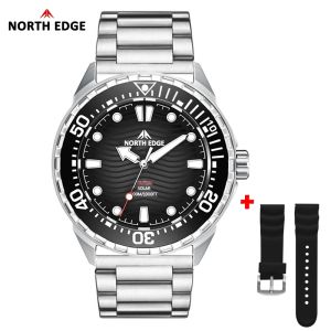 Đồng Hồ Lặn Kỹ Thuật Số NORTH EDGE TRITON-TI Titanium Chạy Năng Lượng Mặt Trời Chống Nước 300M Sang Trọng Máy Quartz Thời Lượng Pin 180+ Ngày Dành Cho Nam