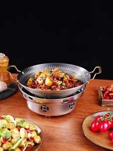 HOMEKING | Honeycomb Wok Stainless Steel with Golden Handle 22CM/32CM/36CM/40CM Nonstick Wok Frypot Kuali Hitam Kuali Tak Melekat Cooking Frying Pan
