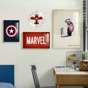 YASISHA | Wall Art for Childrens Bedroom Marvel Captain America Creative Wall Mural